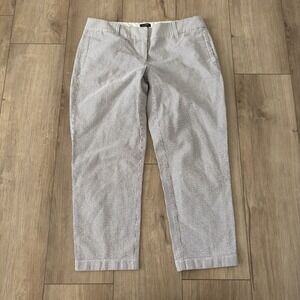 J.Crew City Fit Seersucker Pants Women's Size 4 Blue & White Striped Cropped